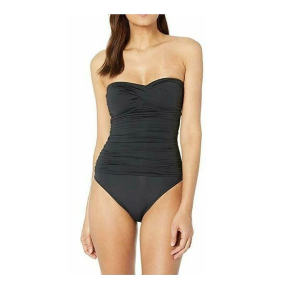 Bleu Rod Beattie Women Twist Bandeau Mio Swimsuit Black Size 12